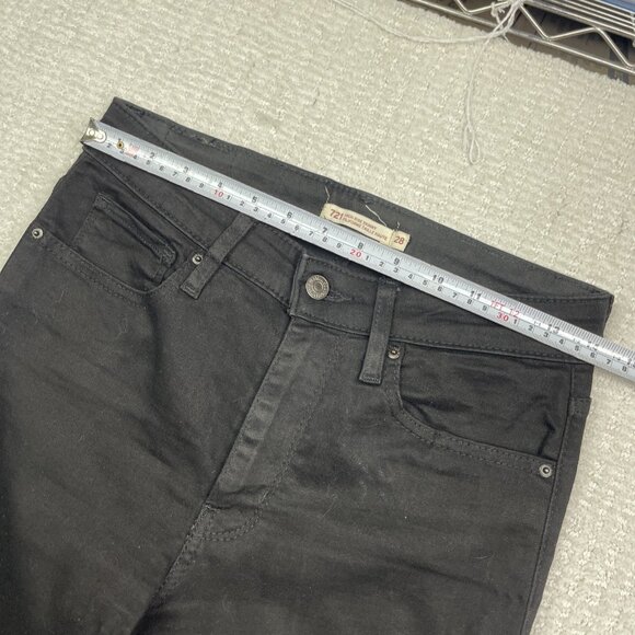 Levi's 721 Skinny Leg High Rise Dark Black Denim Womens Size 28 Jeans Casual - Picture 6 of 10
